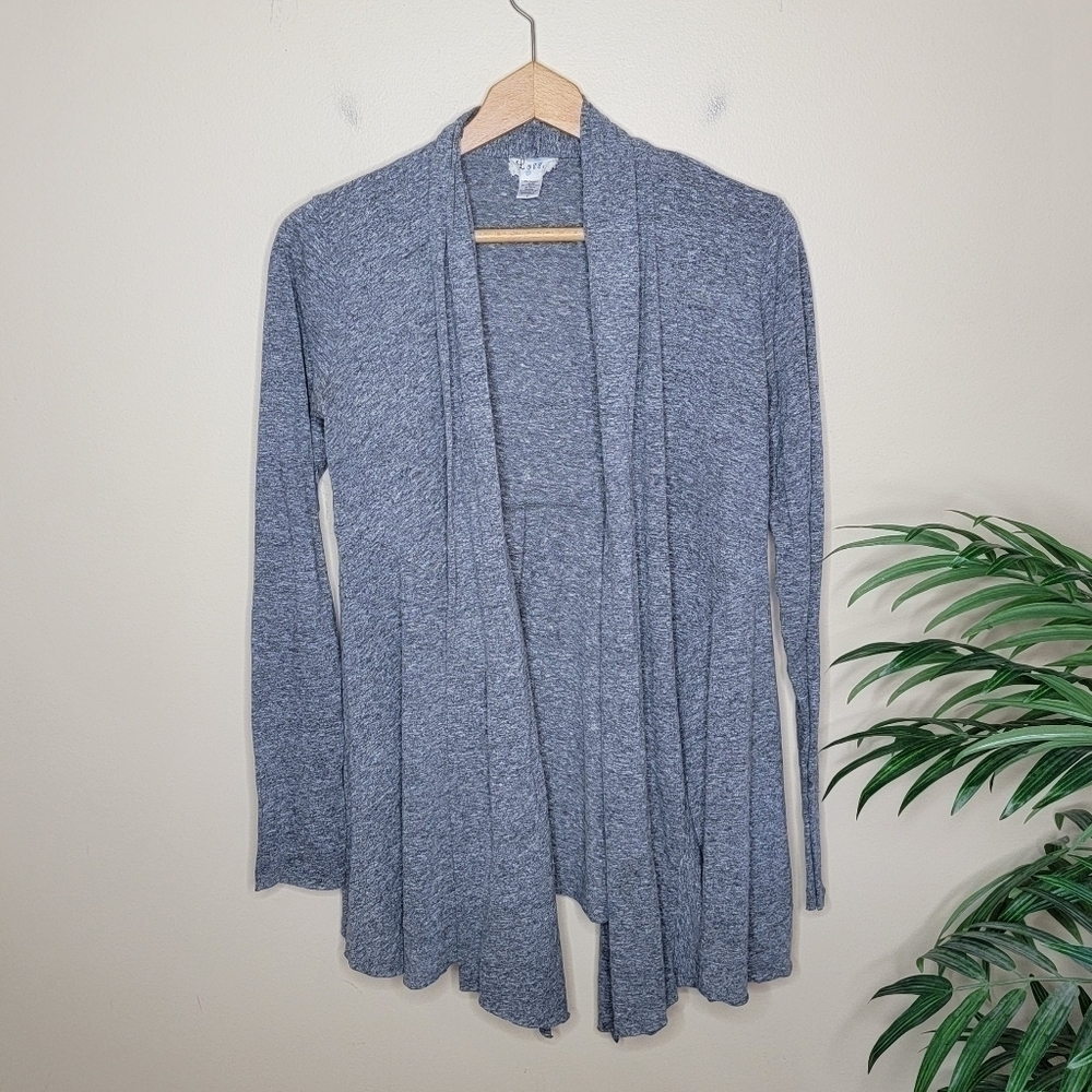 Lolly Marled Gray Open Front Draped Cardigan Size Small